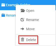 CompleteFTP: Web File Manager: Deleting Folders