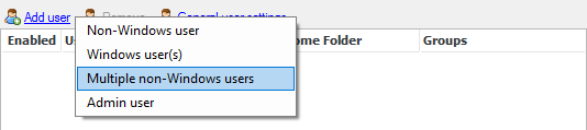 Add Multiple non-Windows Users