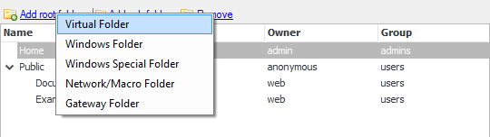 Add Virtual Folder