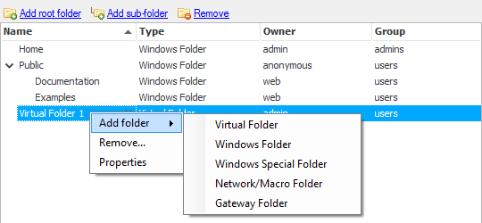 Add Virtual Folder
