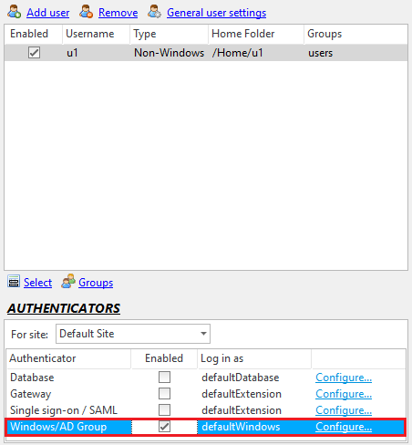 Windows/AD group users