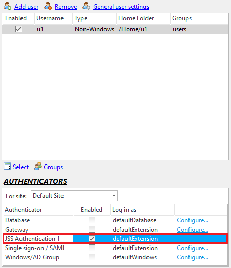 Enable JSS Authenticator